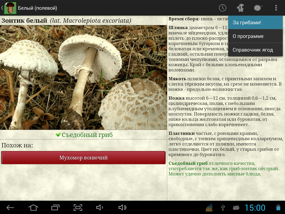 Программа для определения грибов по фото для андроид