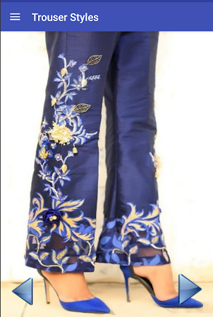 COTTON STRETCHABLE FLOWER WORK SKIN TROUSER WITH BOTH SIDE POCKETS