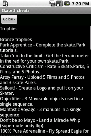 skate 3 cheats codes