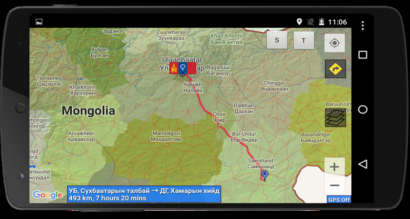 Карта монголии для навигатора
